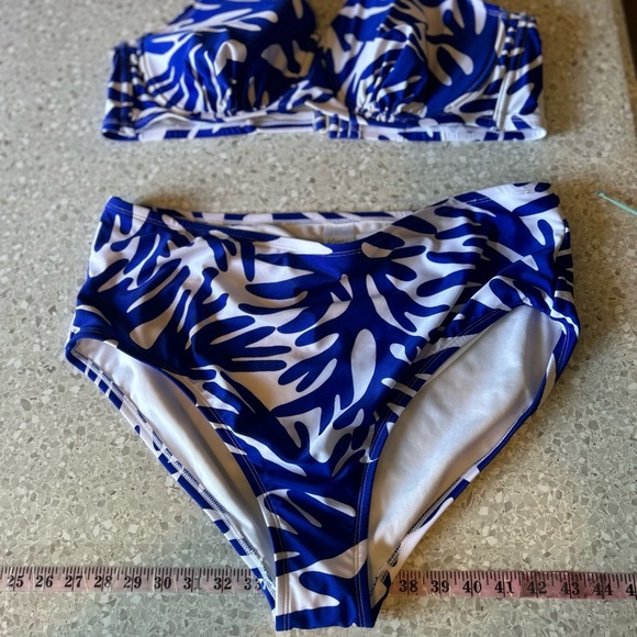 NWT Kona Sol Blue and Pink Abstract Bikini XL 17/18 - Picture 2 of 11